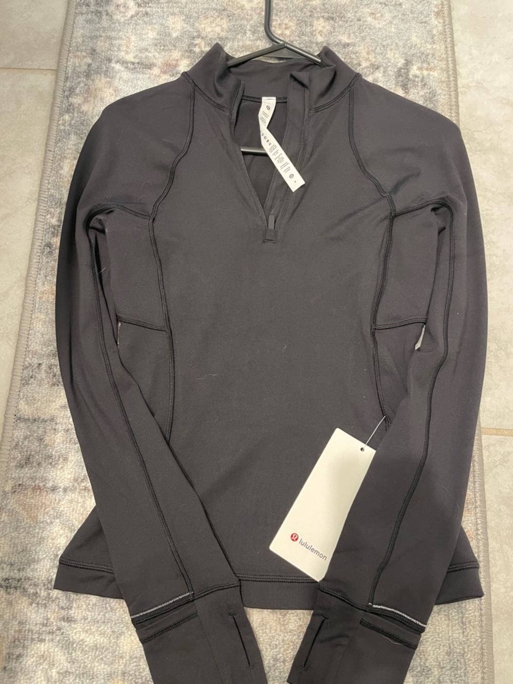 Lululemon Run Black Half-Zip Long Sleeve Top